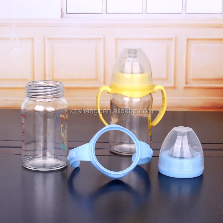 Cheap Premium 60ml 160ml 240ml Glass Baby Feeding Bottles With Handle