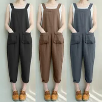 

or11217h wholesale fashion sleeveless loose jumpsuit women vintage pants ladies
