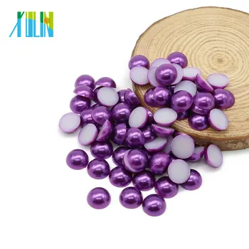 Faux Plastic Abs Pearls Flat Loose Beads For Jewelry Making Faux Plastic Abs Pearls Flat Loose Beads For Jewelry Making Z47 Dark Purple