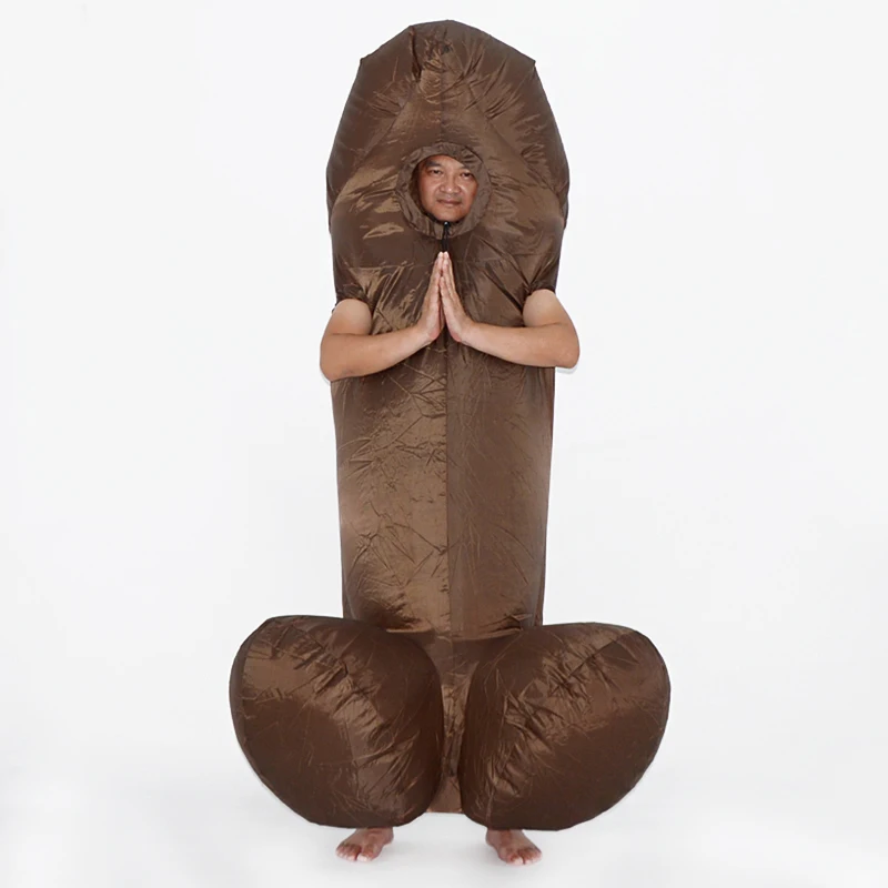 

Hot sale cheap Inflatable Penis Jumpsuit costume, Brown or customized colour