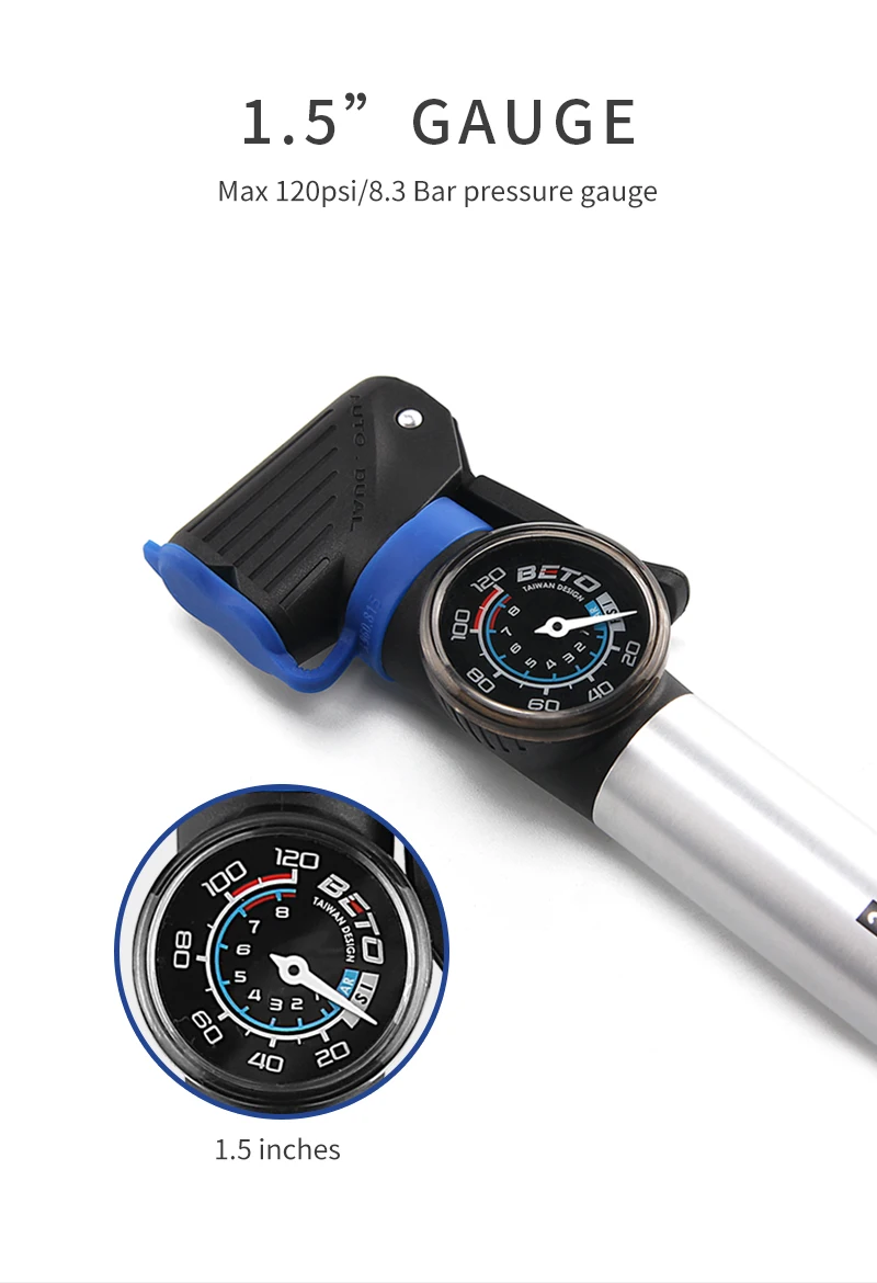 bicycle pump with gauge