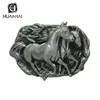 custom horse design soft enamel 3D antique nickel belt buckle
