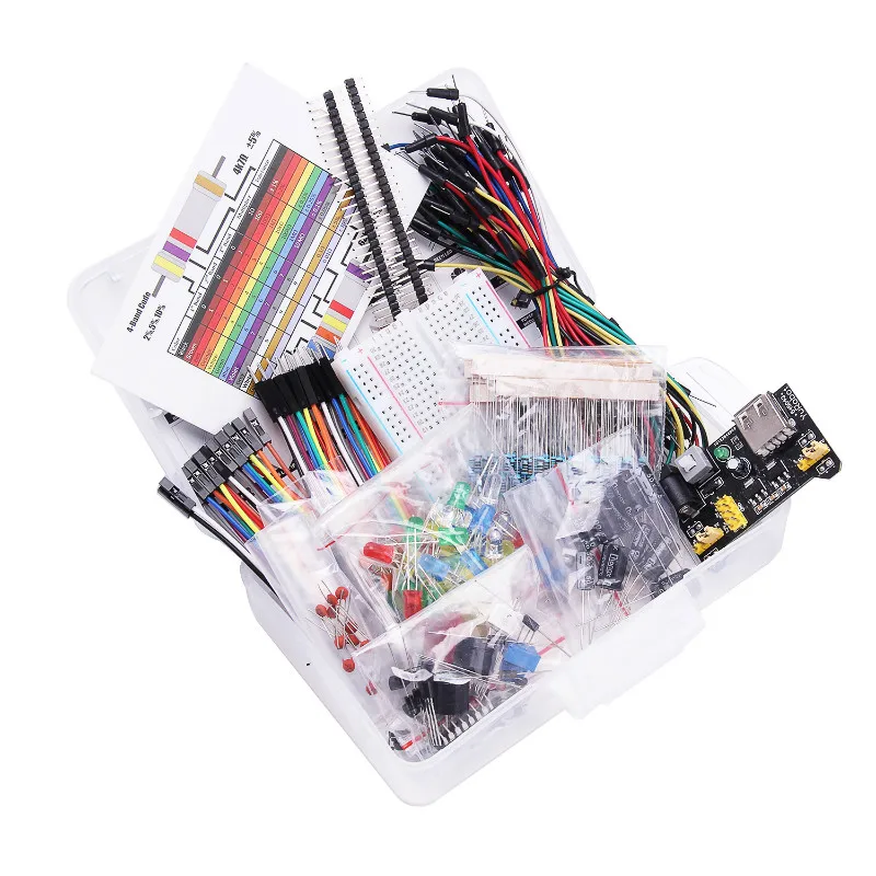 Electronic Component Kit With Power Supply Module,Breadboard,Resistor