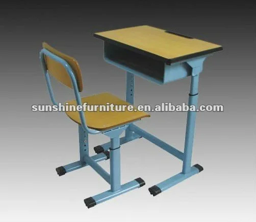 
newly modern adjustable wood classroom single school desk and chair /school desk /school desk chair combo for students 