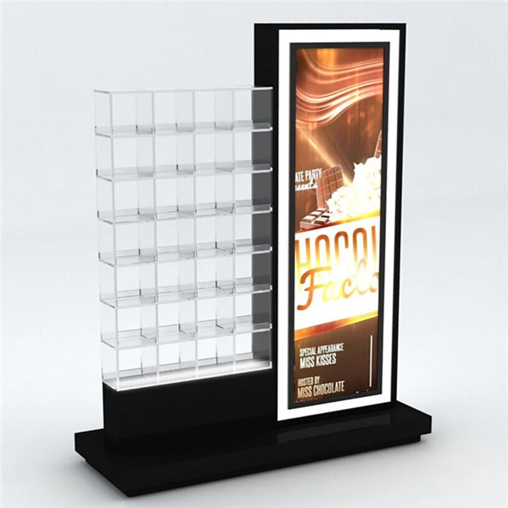Premium Acrylic Chocolate Display Boxes Stands With Promotion Board