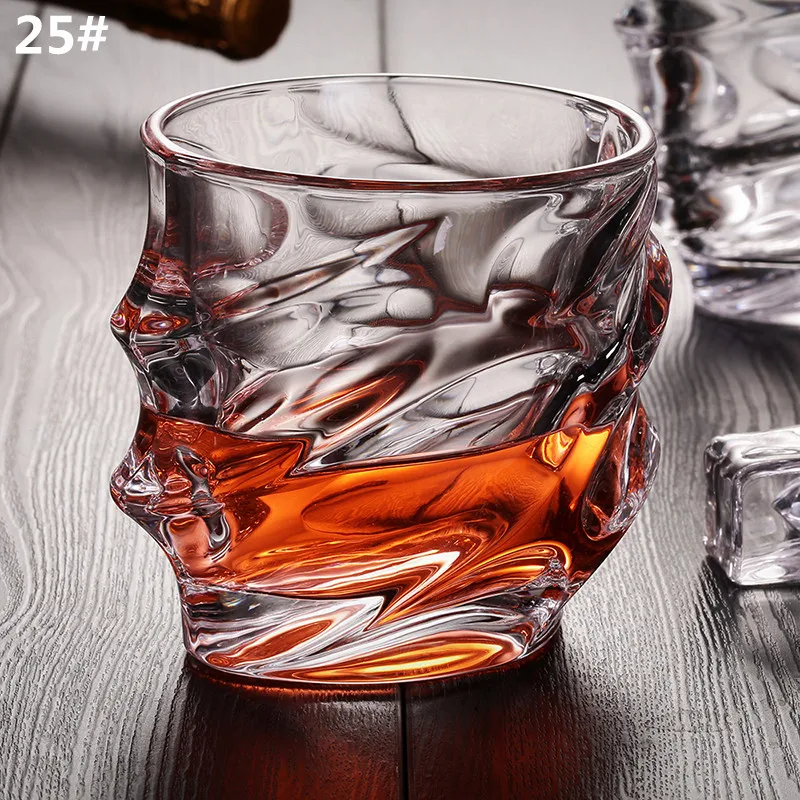 

Promotional cheap and carved pattern glass cup, unique design whisky glass cup Old Fashion Whiskey Glass Cup Lead Free Round, Clear