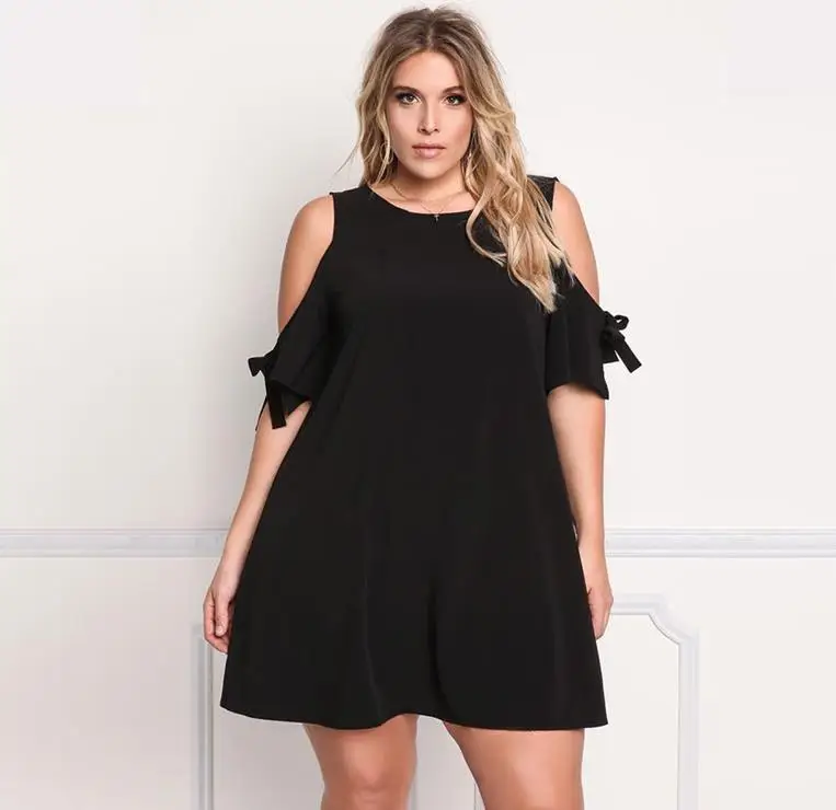 Summer Fashion Xxxl Large Size Dress For Fat Women Off Shoulder Plus ...