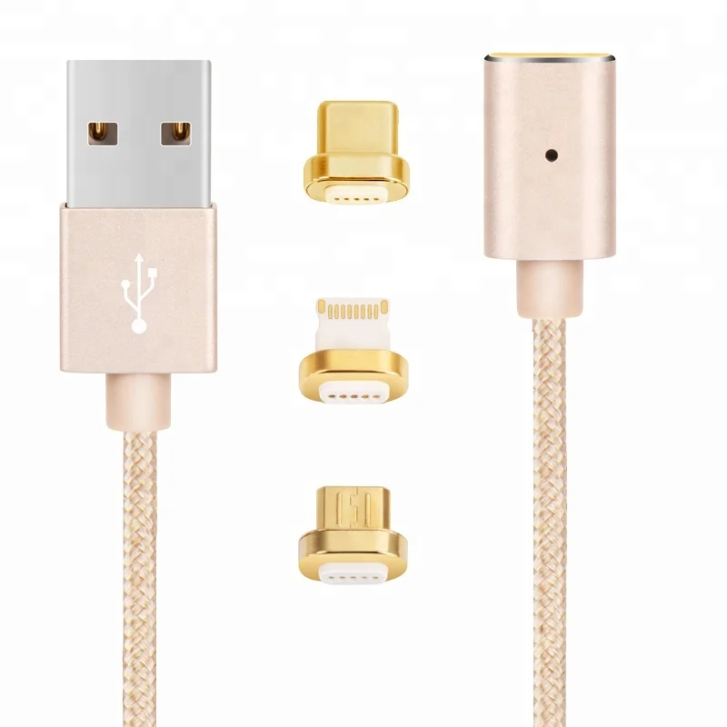 

3 in 1 Magnetic Cell Phone USB-C USB 3.0 Micro Magnet Charger Cable, Can be customized