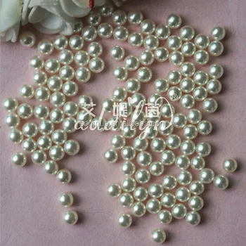 100pcs Bag 6 14mm White Abs Plastic Decoration Pearl Loose Pearls