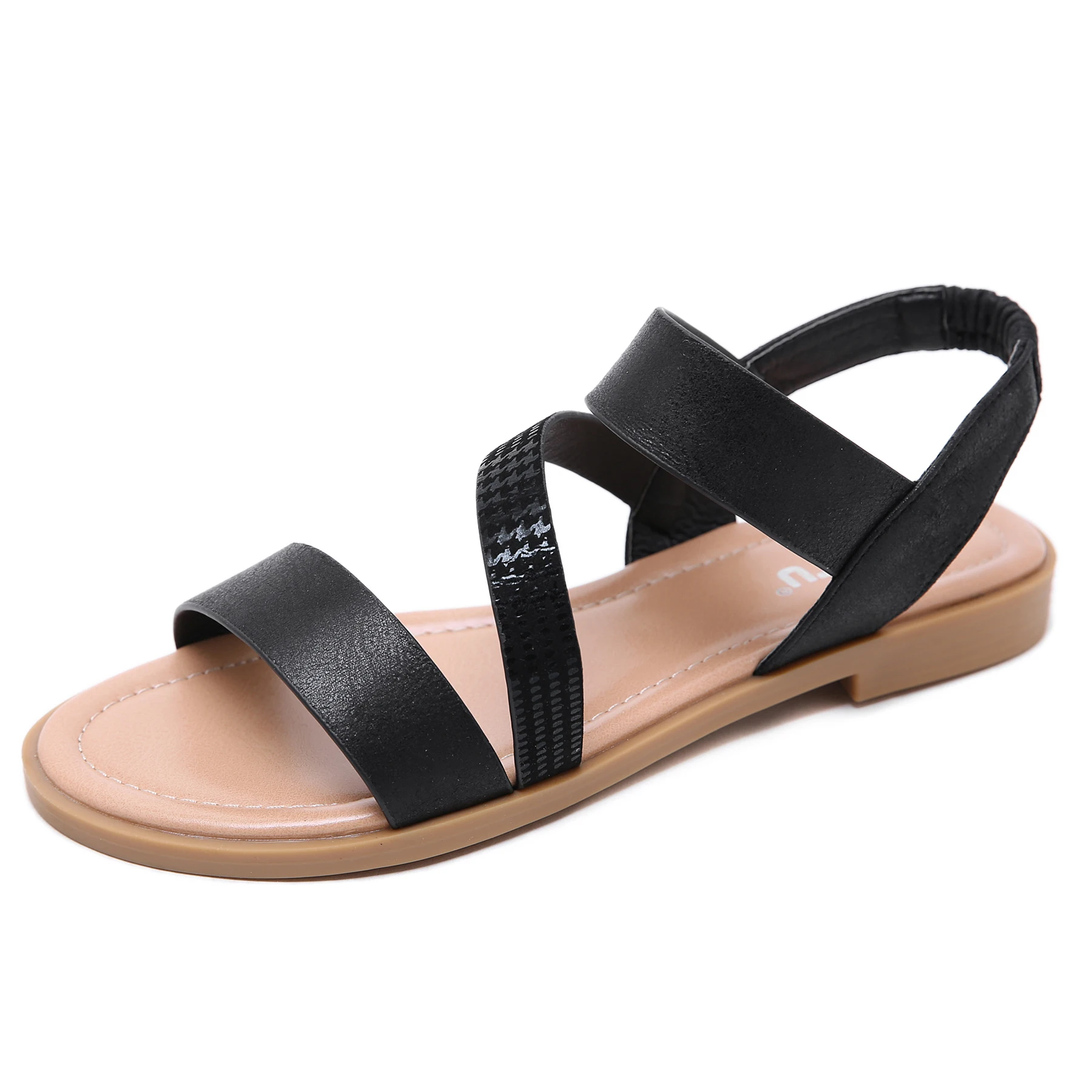 

2019 Wholesale Big Size PU Sandals Latest Comfortable Casual Flat Women Walking Sandals