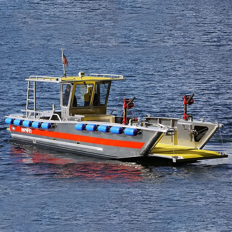 
10m commercial standard aluminum landing craft barge with hydraulic crane 1 ton for sale 