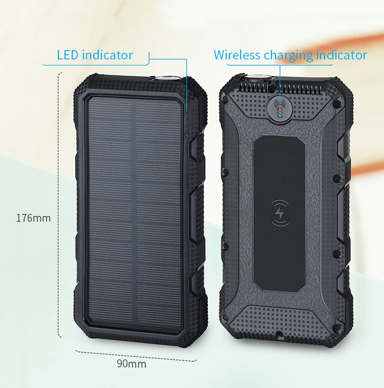 Polymer battery 20000mah solar power bank wireless wholesale power bank charger portable best solar power bank - ANKUX.COM