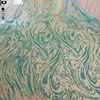 New special fashion design luxury shining green glitter beaded lace fabric for evening dress