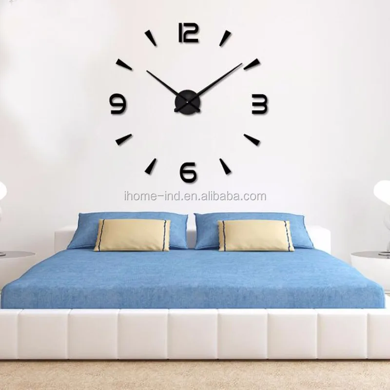 

2017 new big size number 130cm clock acrylic diy wall clock