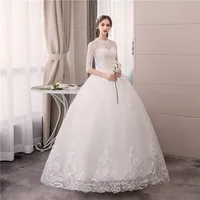 

2019 Luxury Best sale Lace Wedding Dress White floor length ball gown Bride wedding dress