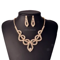 

Costume jewelry in Cubic zirconia butterfly necklace jewelry set gold color RS61