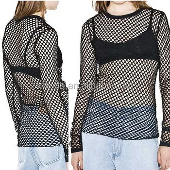 plus size fishnet shirt