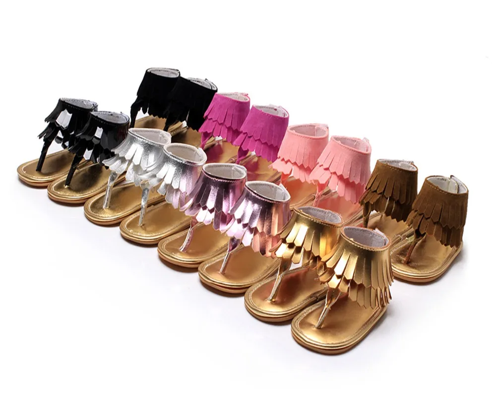 

Newborn rubber sole kids shining flip flops baby girls casual sandals for summer, Pink, black, red, brown,rose red,gold,hot pink