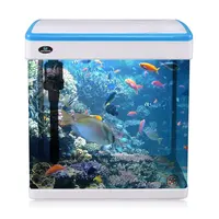 

Hot Selling White Glass Aquarium 3 In 1 Mini Glass Fish Tank With Lid For Wholesales