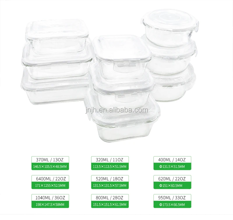 

Certified BPA free Cutlery Lids kitchen store Glass meal prep food storage container with divider set, Customized