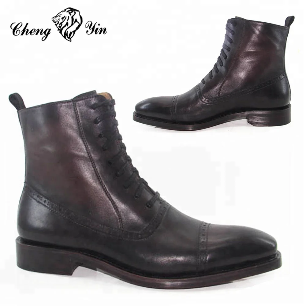 

Hot Selling New arrive Lace-up pure man made black leather luxurious England Dress gentlemen boots