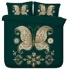Heritage Green bed set with Gold designs and Butterfly