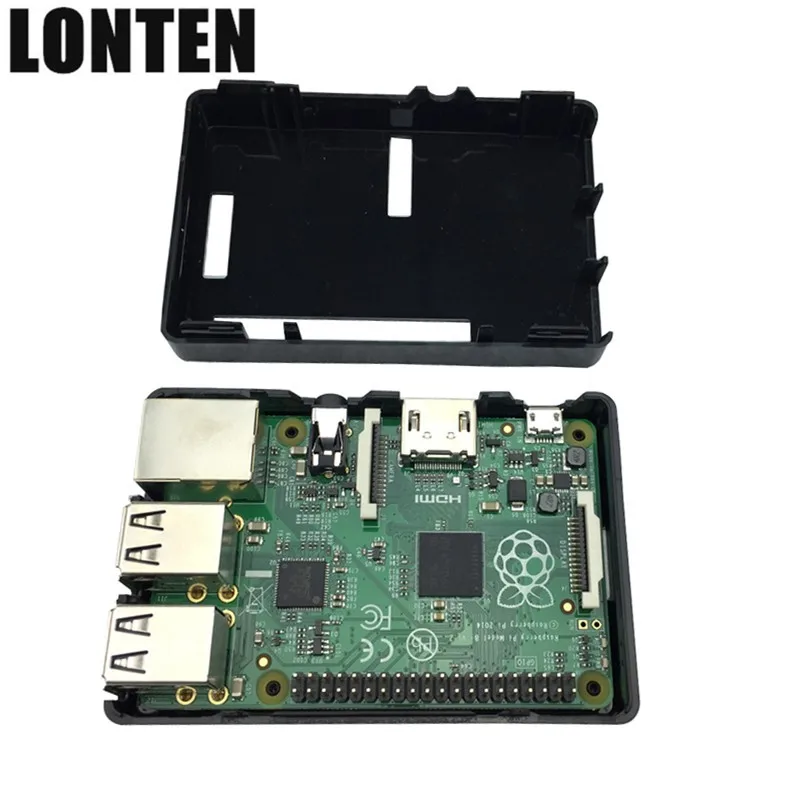 
Lonten Raspberry Pi 3 Model B+ ABS Case Black White Transparent ABS Enclosure Box Shell for Raspberry Pi 3/2 