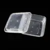 650ml China Wholesale Transparent Square PP Plastic Microwave Disposable Food Container With Lid