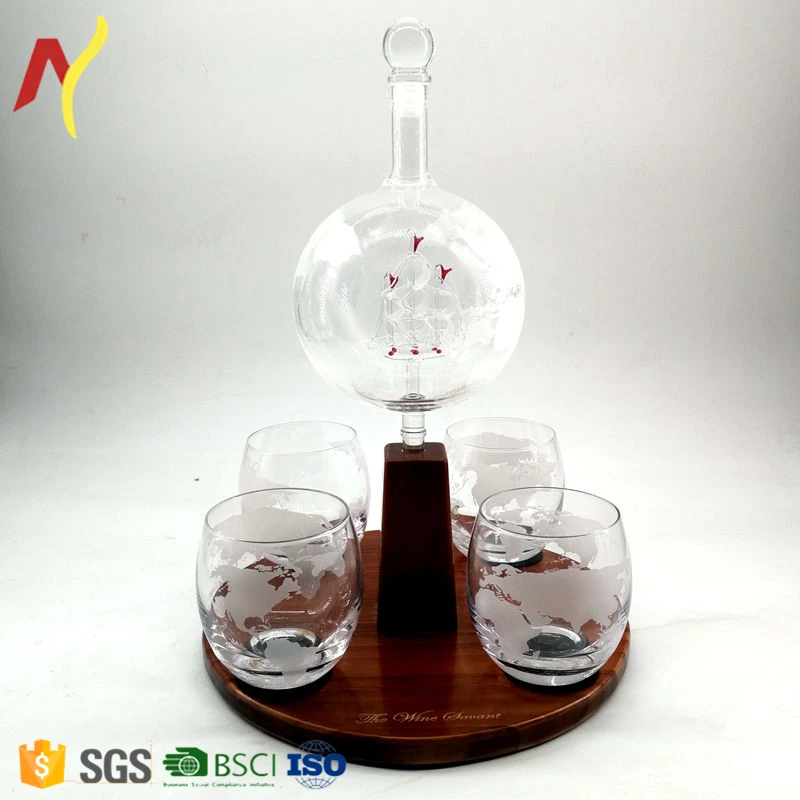 

850ml 1000ml glass globe wine decanter, Customized color