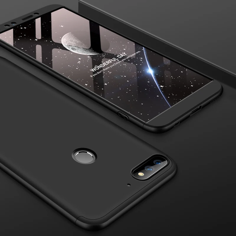 2018 hot sell 360 cover Removable 3in1 Hard PC Shield Back Cover Case for Huawei honor 7C phone cases