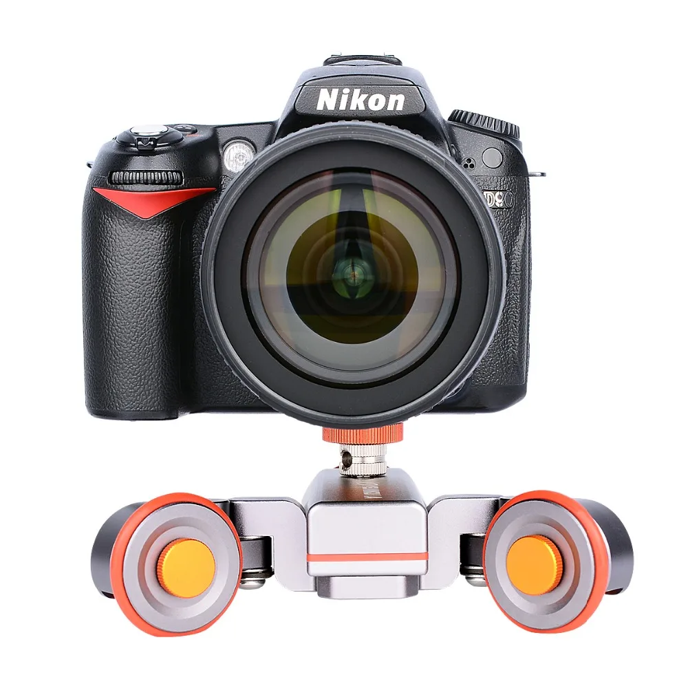 

YELANGU Motorized Electronic Camera Slider Car Convenient Autodolly L4 for dslr Camera and Smartphone, Silver + orange