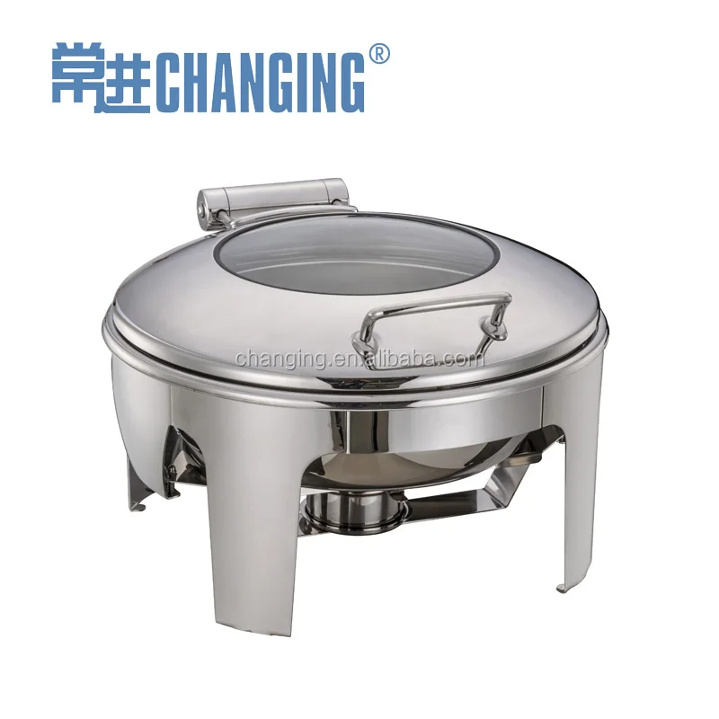 Stainless Steel Spring Hinged Induction Chafing Dish For Food Warmer Stainless Steel Spring Hinged Induction Chafing Dish For Food Warmer