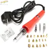 220v 30w Wood Burning 21 Pieces Soldering Tool Set Pyrography Kit Brass With Tips