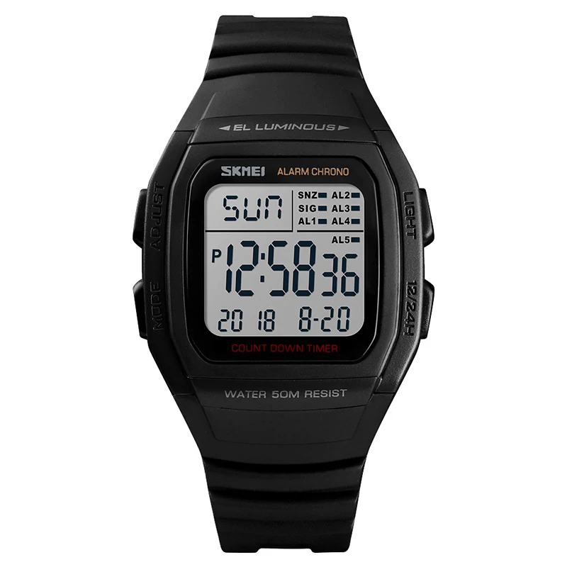 

Hot Sale SKMEI Watch 1278 Men Digital Fashion Back Light Week Display Silicone Sport Watch
