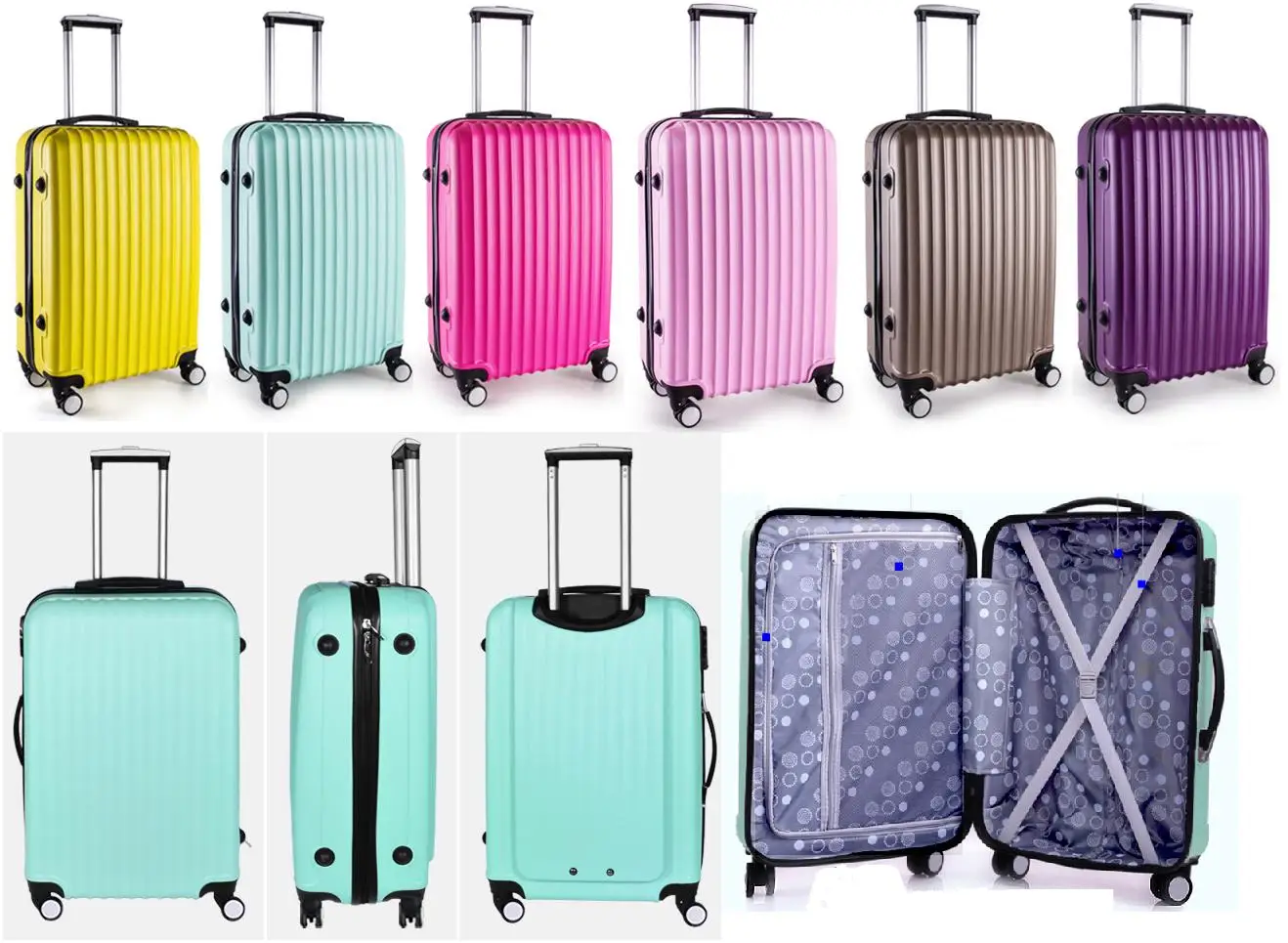 Hot Selling Cheap Hard Shell Plastic Cute Luggage Abs Material Travel ...