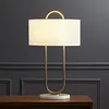 American Designer Classical Industrial Modern Metal Fancy Study Marble Table Lamp For Hotel Bedside Decorative Lampe De Chevet