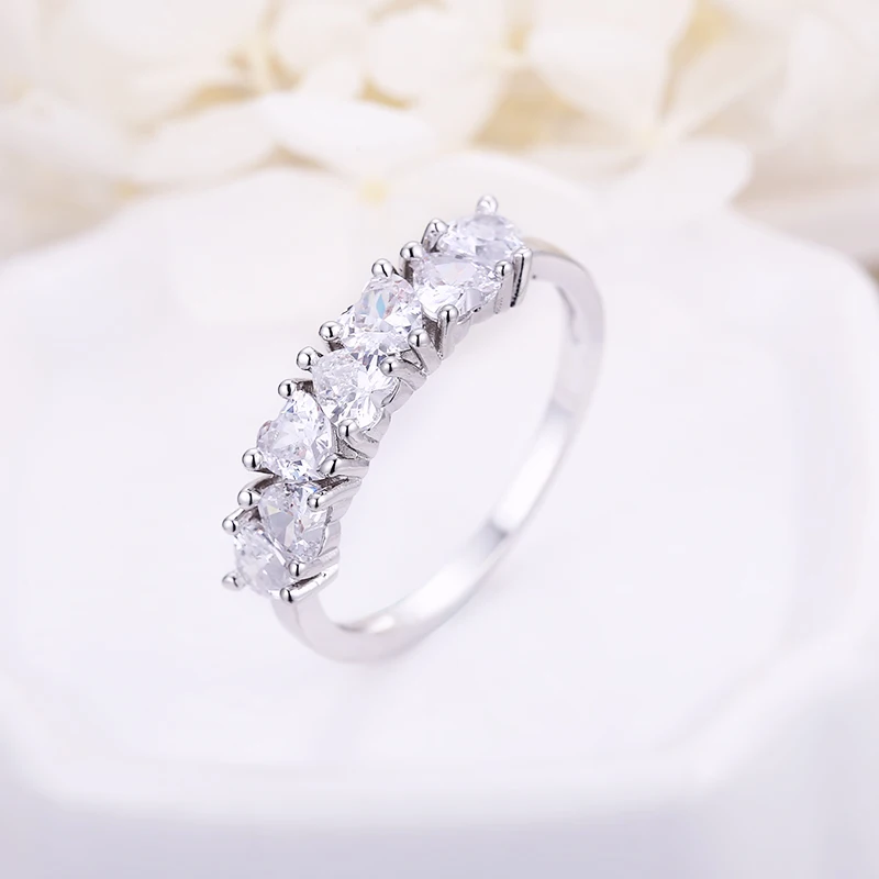 

Sevenajewelry SAR7419 Luxury CZ Pave Rings Round Cut Stone Silver Color Statement Jewelry Rings Designs For Lovers Wedding