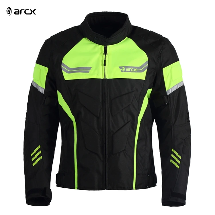 

ARCX All Weather Armored Motorcycle Riding Jacket Oxford Cloth Motorbike Jacket, Green+black/gray+black