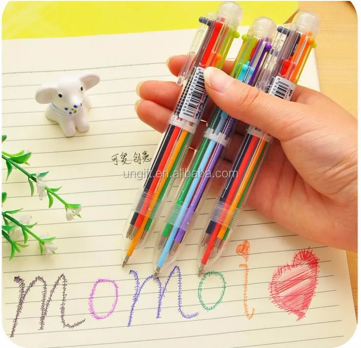 Cute Kawaii Plush Ballpoint Pen Creative 6 Colors Ball Pens For Kids Writing Kor