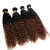 HARMONY wet and wavy sew in 100 percent human hair two tone ombre colored hair weave