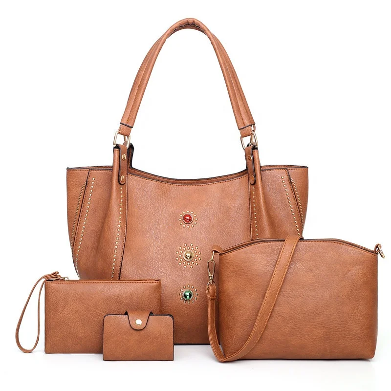 2019 Handmade Quality Colorful Jewel Tote Zipper Women Pu Handbag Sets Mini Card Bag Gift For 4 Pieces 2019 Handmade Quality Colorful Jewel Tote Zipper Women Pu Handbag Sets Mini Card Bag Gift For 4 Pieces