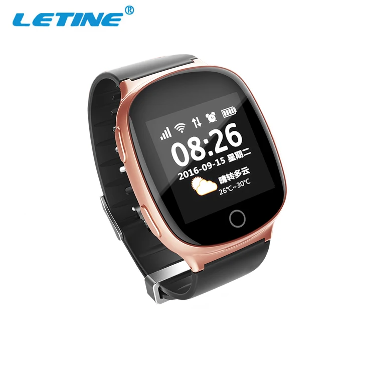 

2017 Wifi fall down alarm heart rate smart watch touch screen GPS 2G GSM elderly smart phone watch D100