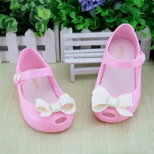 14 17cm Summer Girls Bow Mini Melissa Shoes Party Princess Kids Girls Sandal Soft Children Beach