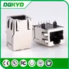 2301994-5 Single port side entry shielded cat6 rj45 jack , internal magnetics