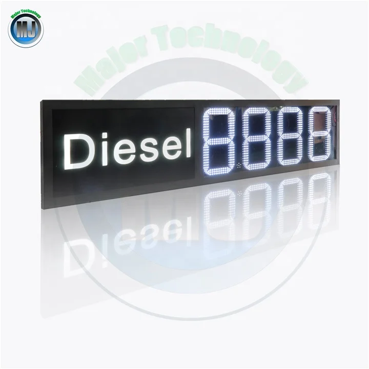 led gas / oil station price display screen with top light box