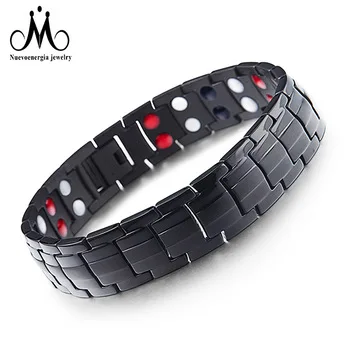 

New Designs 4 in 1 Bio Elements Energy Magnetic Stainless Steel Bracelet With Germanium Powder, As picture