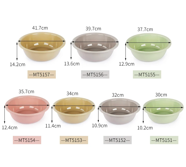 Bathroom &kitchen Pp Water Basin Colorful Round Plastic Basin For Wash