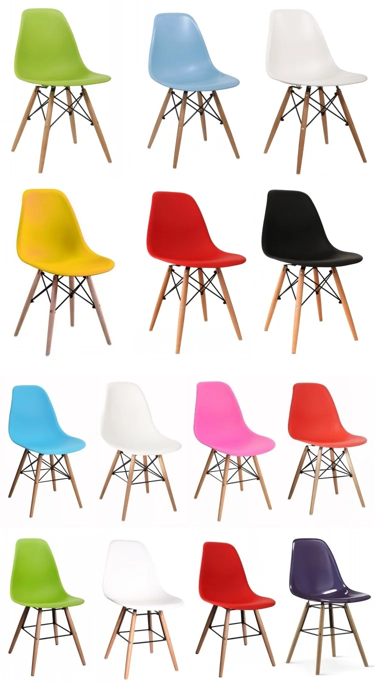 China wholesale supplier  Furniture Colorful Plastic Black Dining Chair  with Beech Legs