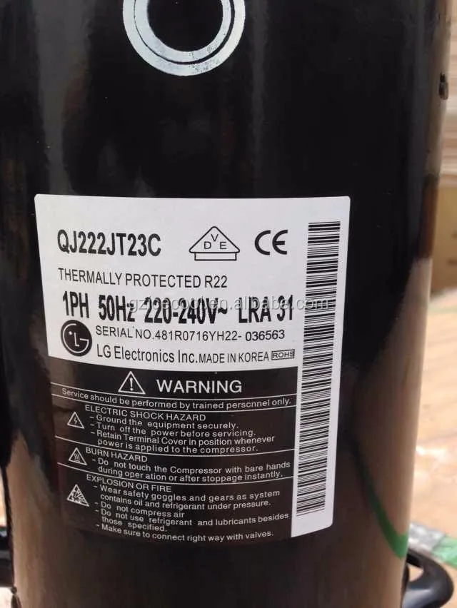 Made In Korea 1.5hp Refrigeration Rotary Lg Air Ac Compressor Qj222 Buy Lg Ac Compressor,1.5hp