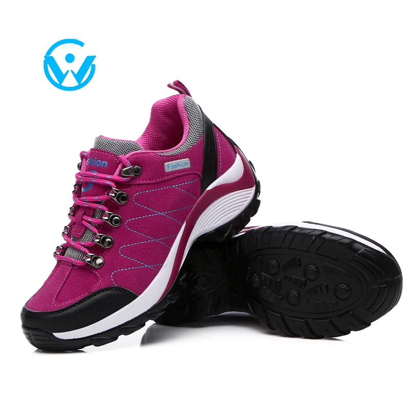 

Non-slip wear-resisting lace-up hiking shoes Women outdoor treaking shoes Thick-soled walking shoes